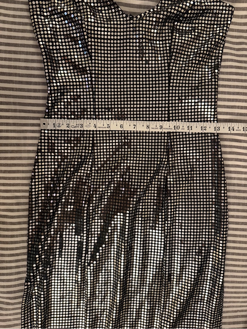 Vintage Lip Service Los Angeles Silver Mirror Disc Maxi Dress Goth Clubwear - Picture 7 of 8